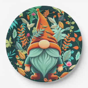 Fall Gnome Paper Plate