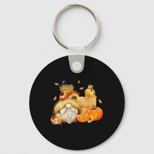 Fall Gnome Scarecrow Gnome Fall Halloween Thanksgi Key Ring