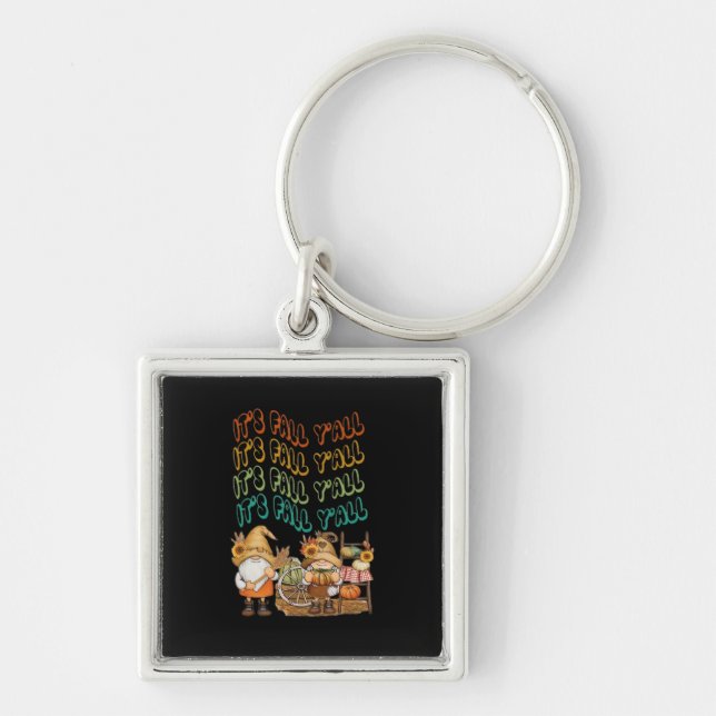 Fall Gnome With Our It’s Fall Y’all Design Key Ring (Front)