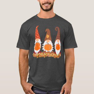 Fall Gnomes and Autumn Leaves Cute Graphic Gifts T-Shirt