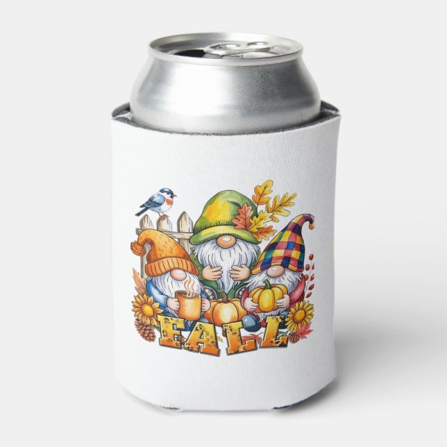 Fall Gnomes Sublimation Autumn Love Classic T-Shir Can Cooler (Can Front)