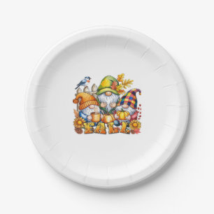 Fall Gnomes Sublimation Autumn Love Classic T-Shir Paper Plate