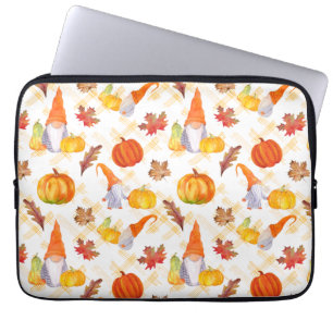 Fall Gnomes White Background Laptop Sleeve