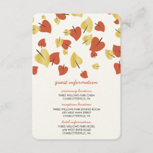 Fall Gold Foil Leaves Guest Information Card