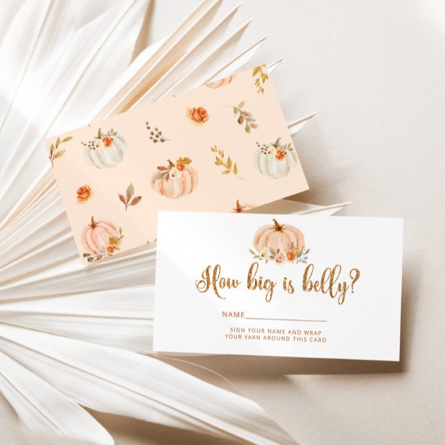 Fall gold foil pumpkin how big mummy's belly enclosure card (Creator Uploaded)