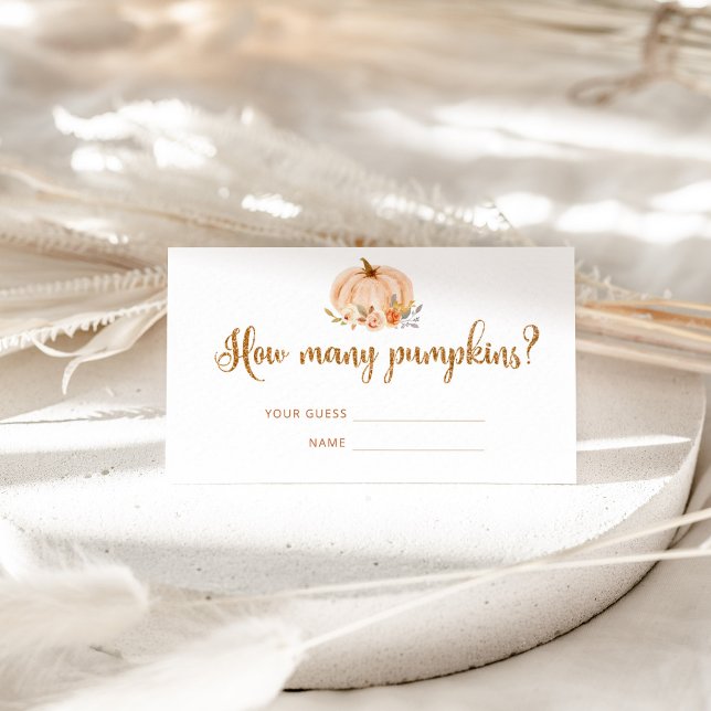 Fall gold foil pumpkin how many pumpkins enclosure card (Creator Uploaded)
