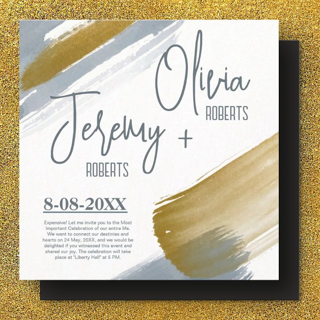Fall gold modern elegant save the date wedding magnetic invitation (Creator Uploaded)