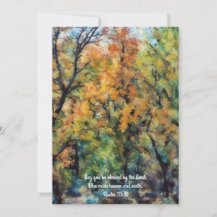 Fall Gold Trees and Faith Bible Verse Flat Card