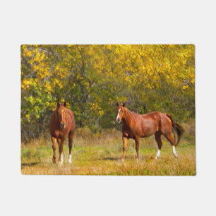 Fall Golden Horses Doormat