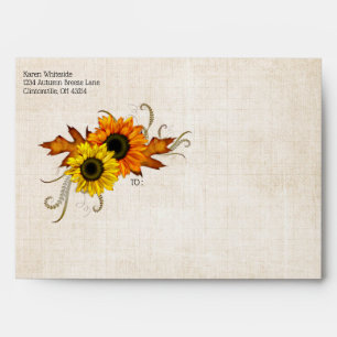 Fall Golden & Orange Bridal Shower Envelope