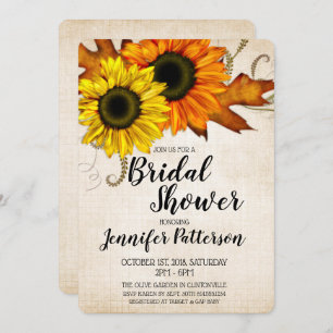 Fall Golden & Orange Bridal Shower Invitation