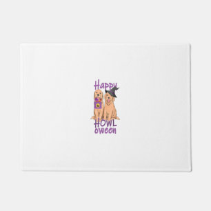 Fall Golden Retriever Lovers Halloween Happy Howl- Doormat