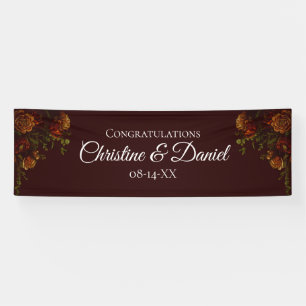 Fall Gothic Wedding Rustic Orange Maroon Banner