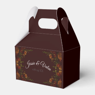 Fall Gothic Wedding Rustic Orange Maroon Favour Box