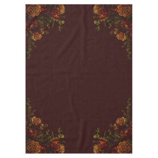 Fall Gothic Wedding Rustic Orange Maroon Tablecloth