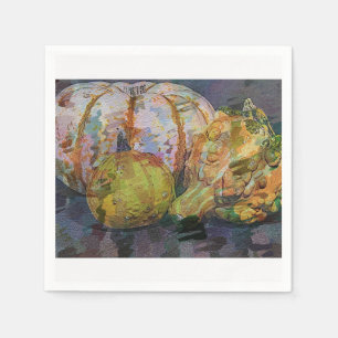 Fall Gourds and Pumpkin Digital Art Napkin