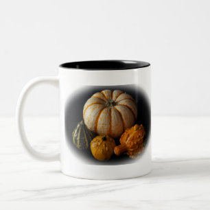 Fall gourds and pumpkin Two-Tone coffee mug