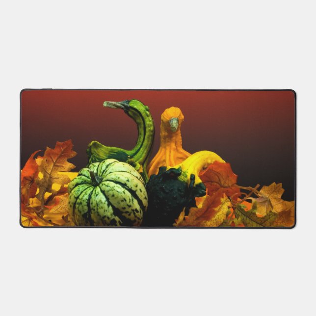 Fall Gourds Rustic Autumn Colours Desk Mat (Front)
