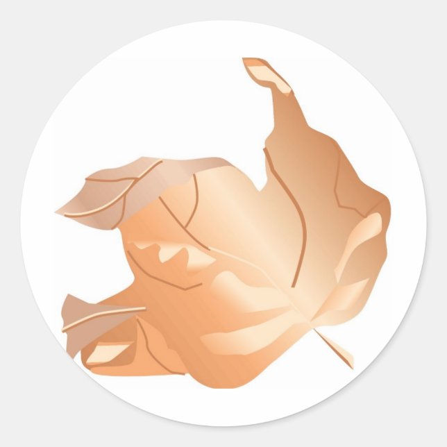Fall Gradient Maple Leaf Classic Round Sticker (Front)