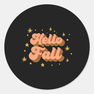Fall Graphic Tees - Hello Fall Classic Round Sticker