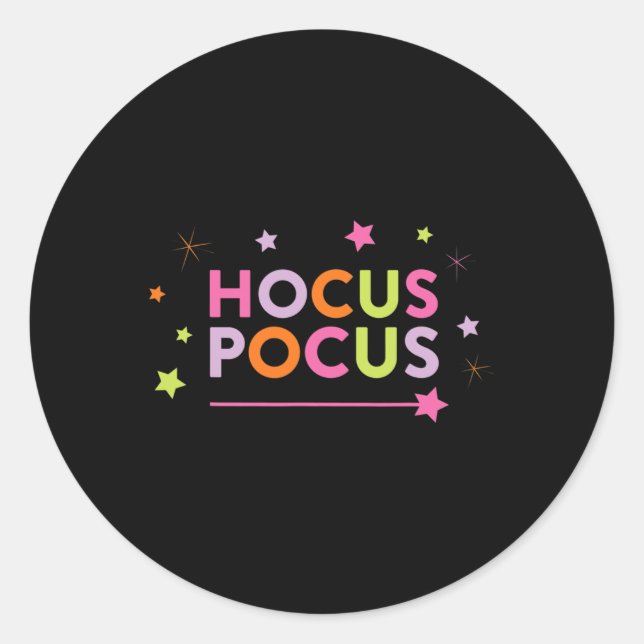 Fall Graphic Tees - Hocus Pocus Pink  Classic Round Sticker (Front)