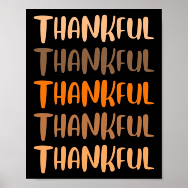 Fall Graphic Tees - Thankful Thankful Thankful  Poster (Front)