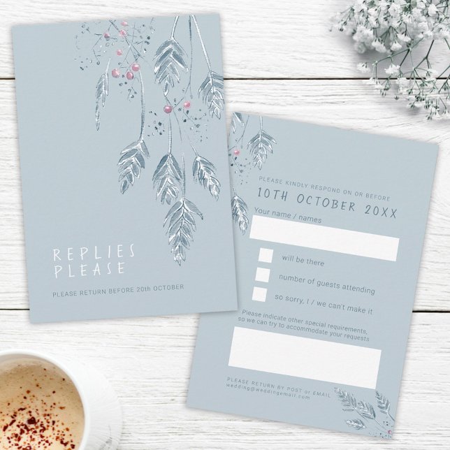 Fall grass berries blue red wedding reply RSVP  (Creator Uploaded)
