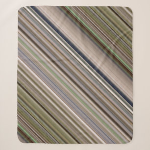 Fall Grasses Brown and Green Stripe Sherpa Blanket