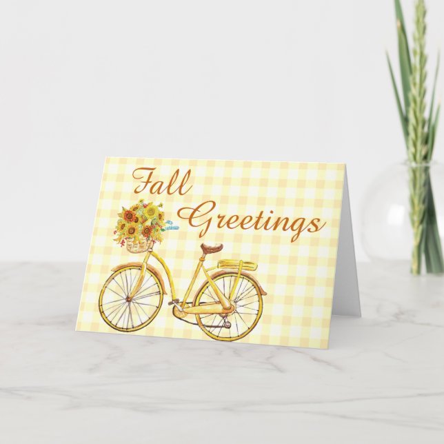 Fall greetings bicycle card (Front)
