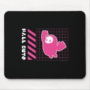 Fall Guys Neon Grid Jumping Bean Gamer Vibes  Mouse Pad
