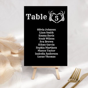 Fall Halloween Gothic Skull Heart Hand wedding  Table Number