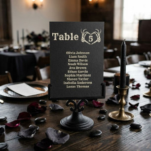 Fall Halloween Gothic Skull Heart Hand wedding Table Number