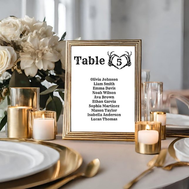Fall Halloween Gothic Skull Heart Hand wedding  Table Number (Creator Uploaded)