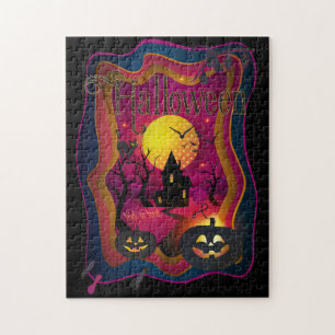 Fall Halloween Party " trick or treat" funny art Jigsaw Puzzle