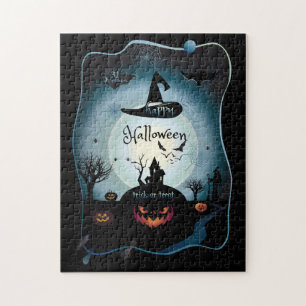 Fall Halloween Party " trick or treat" funny art Jigsaw Puzzle