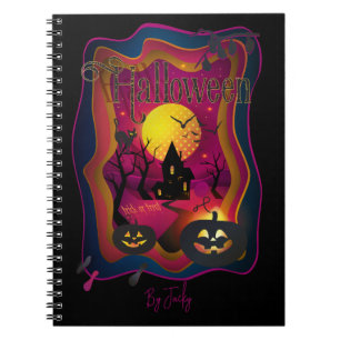 Fall Halloween Party " trick or treat" funny Notebook