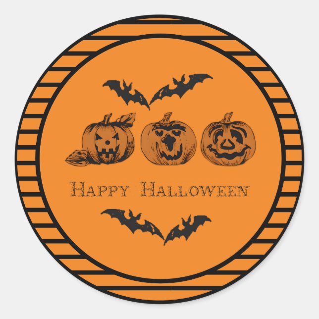 Fall/Halloween/pumpkin Classic Round Sticker (Front)
