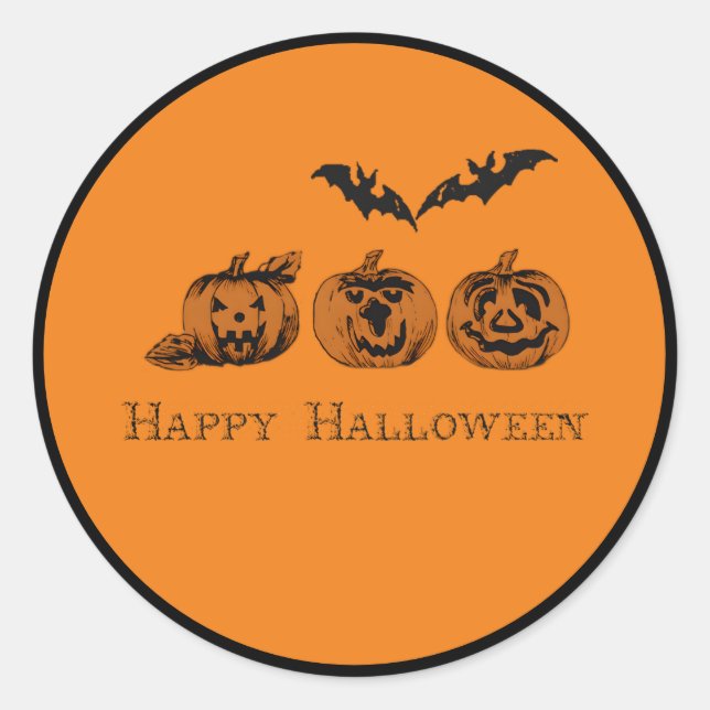 Fall/Halloween/pumpkin   Classic Round Sticker (Front)