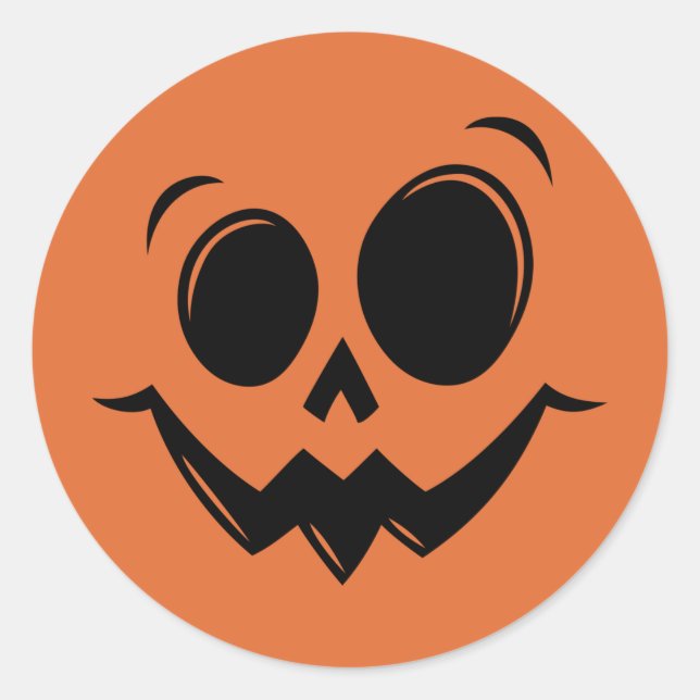  Fall Halloween Pumpkin  Classic Round Sticker (Front)