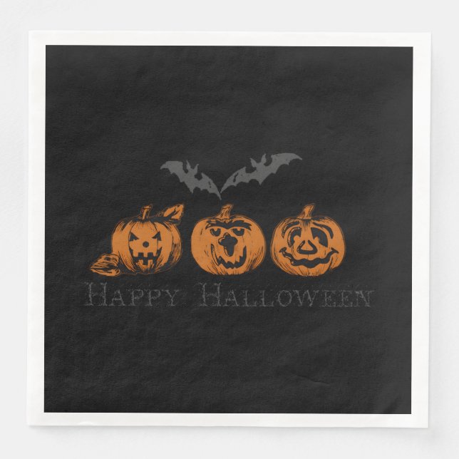 Fall/Halloween/pumpkin Paper Dinner Napkins (Front)