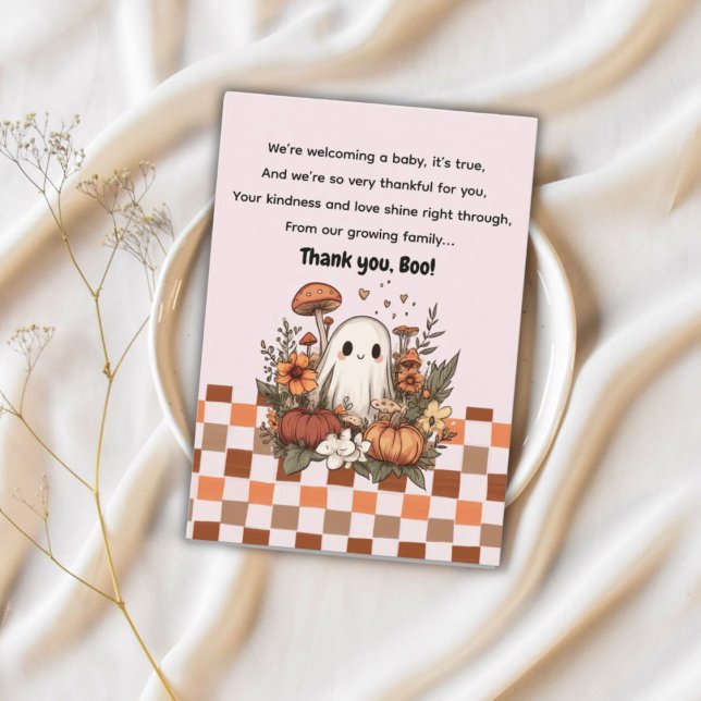 Fall Halloween Thank You, Boo Baby Shower  Thank You Card (Creator Uploaded)