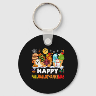 Fall Halloween Thanksgiving Christmas Happy Hallot Key Ring