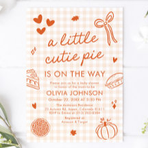 Fall Hand Drawn A Little Cutie Pie Baby Shower