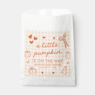 Fall Hand Drawn A Little Pumpkin Baby Shower Favour Bag