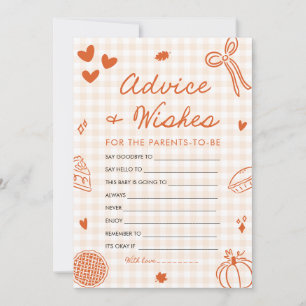 Fall Hand Drawn Baby Shower Advice and Wishes Game Invitation