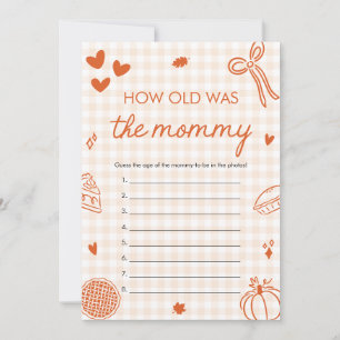 Fall Hand Drawn How Old Was The Mommy Game Invitation