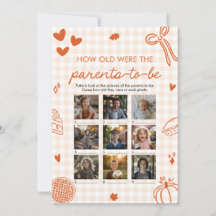 Fall Hand Drawn How Old Were The Parents Game Invitation