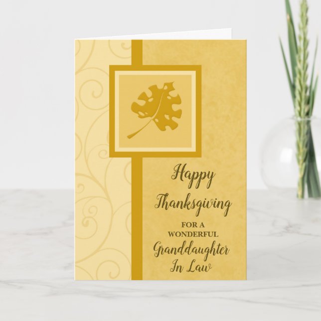 Fall Happy Thanksgiving Granddaughter in Law Holiday Card (Front)