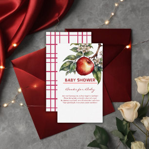 Fall Harvest Apple Branch Floral Baby Shower Enclosure Card