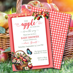 Fall harvest Apple of my eye baby shower Invitation